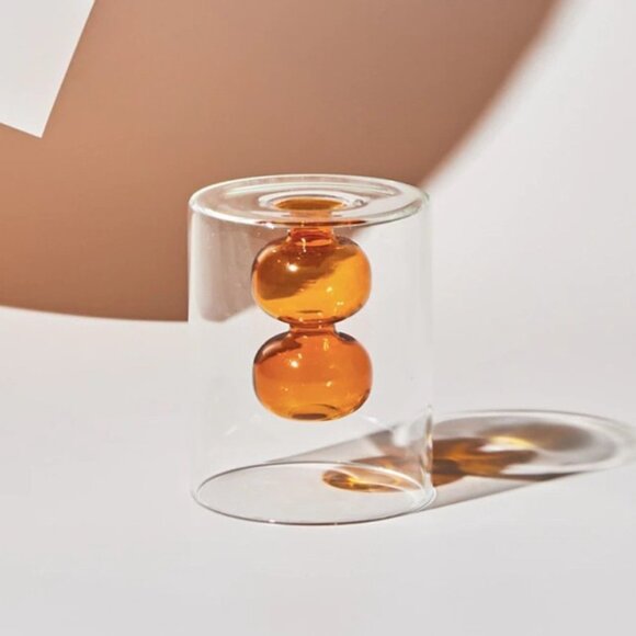 Anthropologie Margot Glass Bud Vase | Wardrobe Icons Anthropologie Amber Glass Bubble Vase Sculptural Bud Vase Modern Decor NWOT